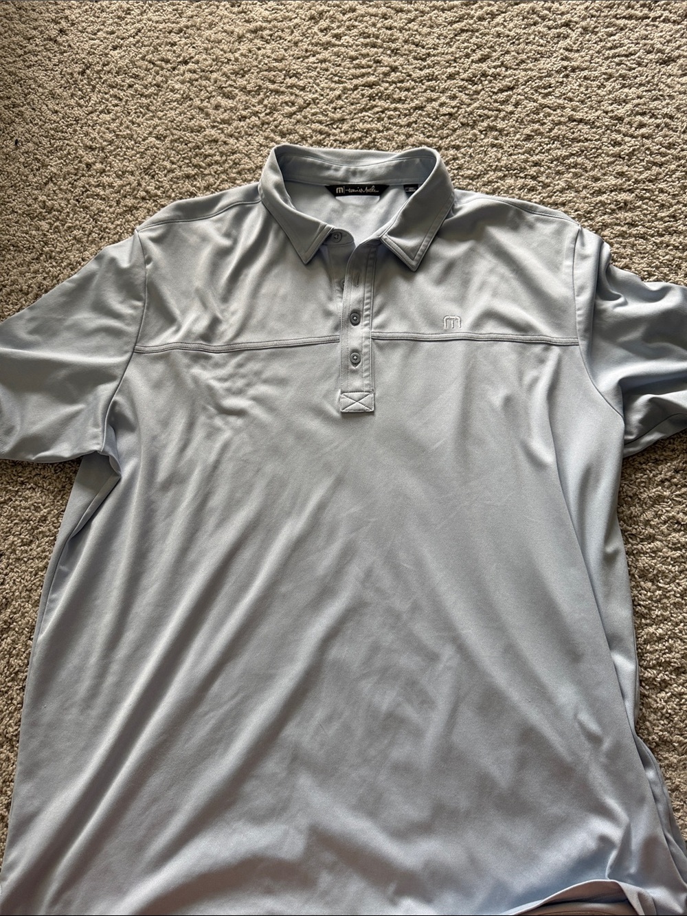 Travis Mathew Men's Light Blue Performance Polo